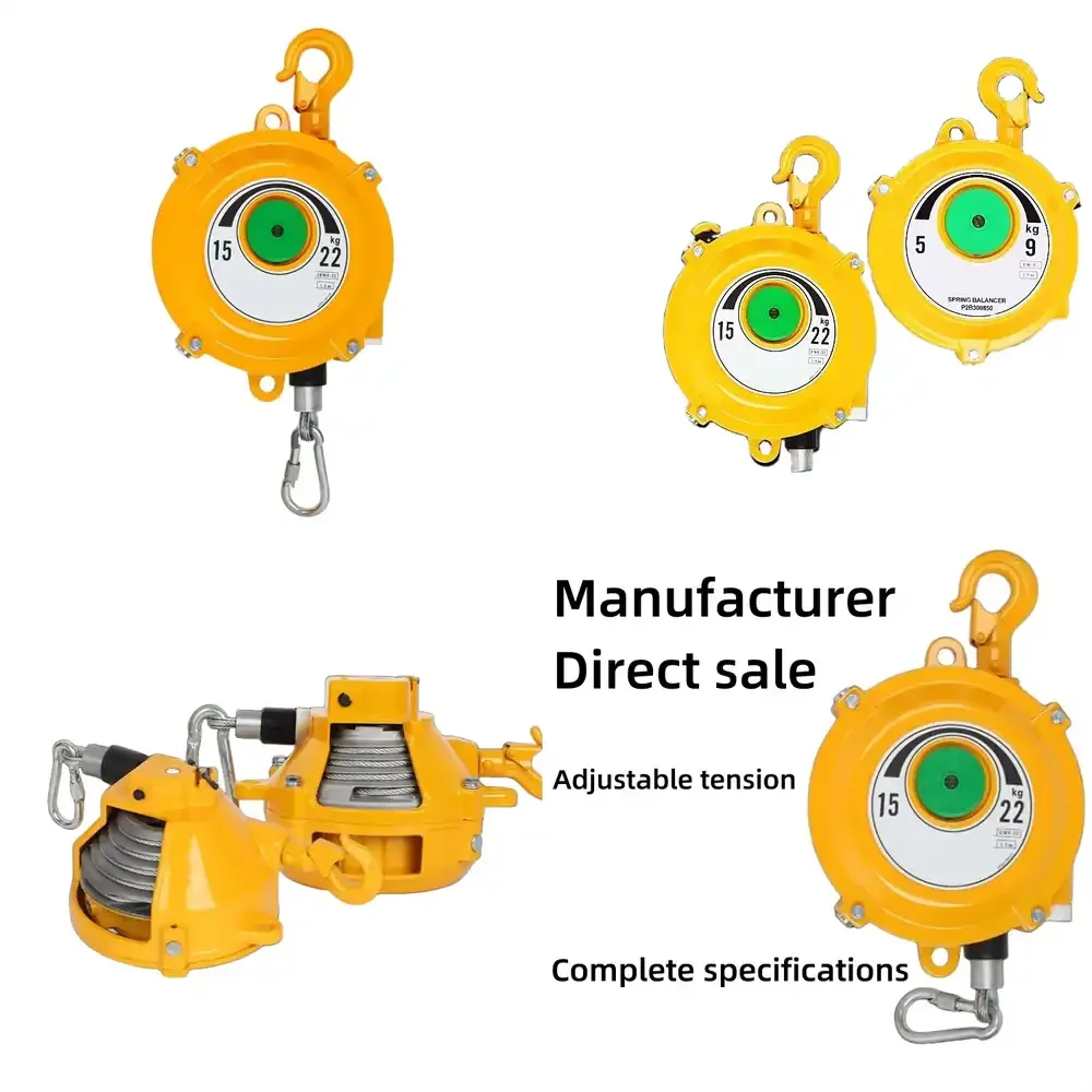 15-22kg Industrial Spring Balancer, Self-Locking Retractable Tool Balancer with 1.5m Steel Wire Rope for Assembly Line
