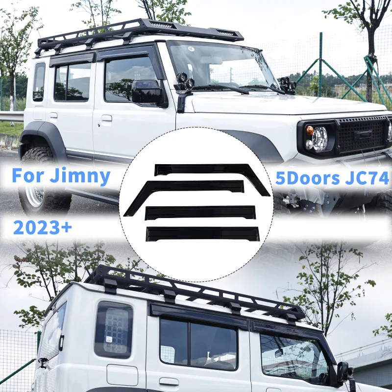 5 Door Jimny Car Window Visors For Suzuki New Jimny 4-Door JB74 2024+ Window Rain Guard Weathershield Sun Rain Deflector