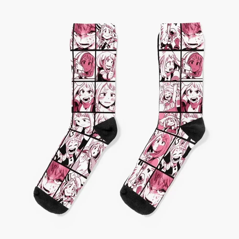 Uraraka Ochako Collage color version Socks man Lots professional running happy Socks Women Men's