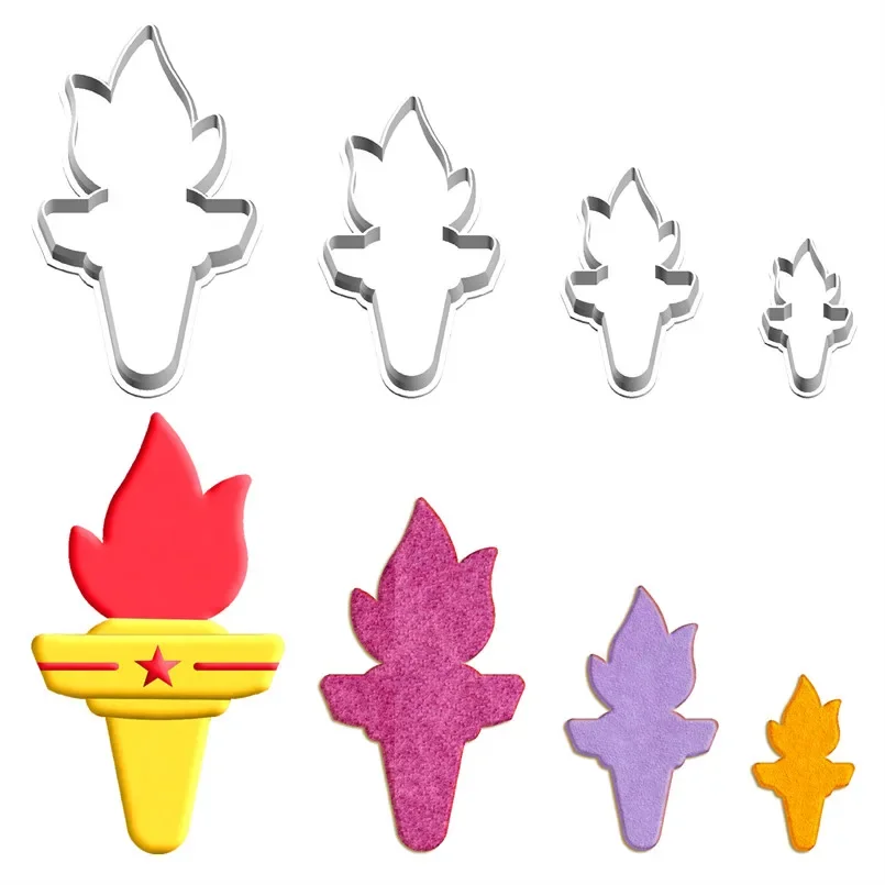 Four Specifications Cartoon Nature and Life,Little Torch,Plastics Moulds,Cake Fondant Tool,Cookie Sushi Fruit Cutter