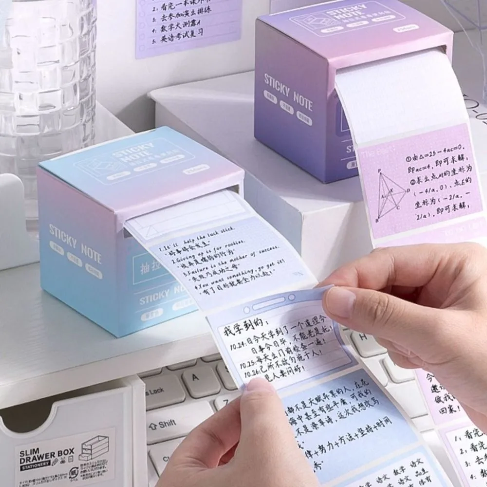 To Do List Drawer Self-Stick Notepads Keypoints Reading Notes Pull Out Roll Note Stickers Journal Agenda Decorative