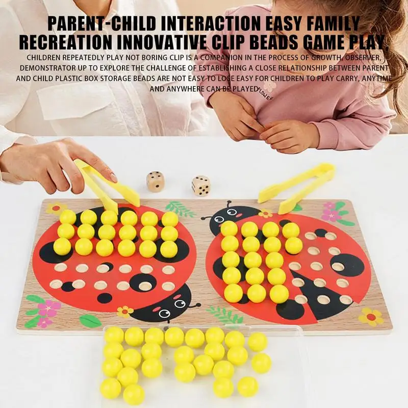 Montessori clip Bead Counting Toys With Storage Box Ladybugs Puzzle Jigsaw Toddler Number Educational Clip Bead Matching Game