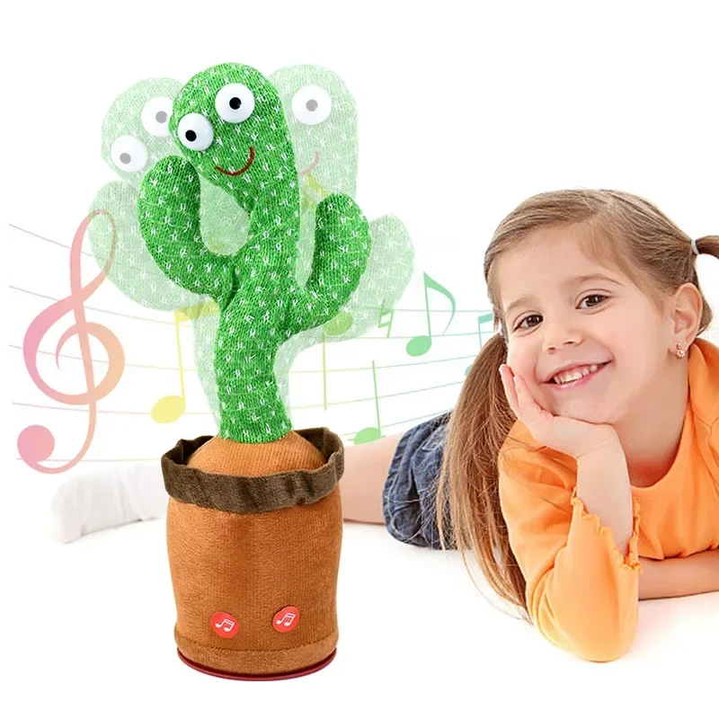 1PCS A Talking Cactus Toy That Can Be Charged Recorded and Repeated Suitable for Spanish English and Arabic Voice Changer