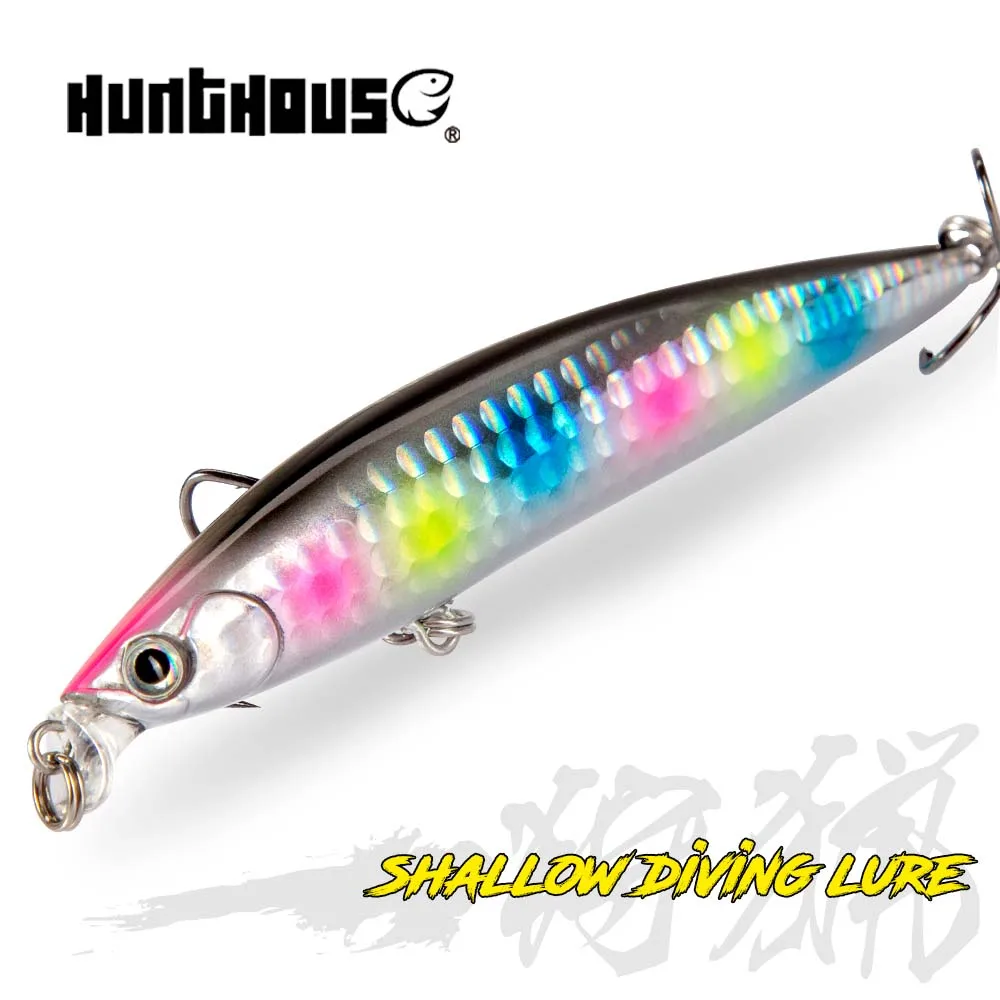 

Hunthouse Minnow Fishing Lure Hard Bait Floating 78mm/8.5g 98mm/13g 118mm/19g Rolling Wobblers For Seabass Pike Spinning Tackles