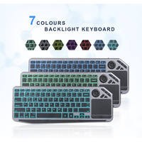 2.4G Wireless TV Keyboard with Touchpad 7-Colors Backlit Bluetooth Keyboard Rechargeable Keyboard for Smart TV iOS iPhone/IPad