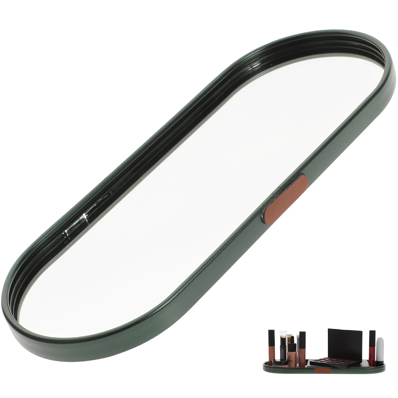 

Mirror Tray Desktop Holder Container Vanity Jewelry Dish Tray Holder Plate Desktop Jewelry Dish Decor Space Saving