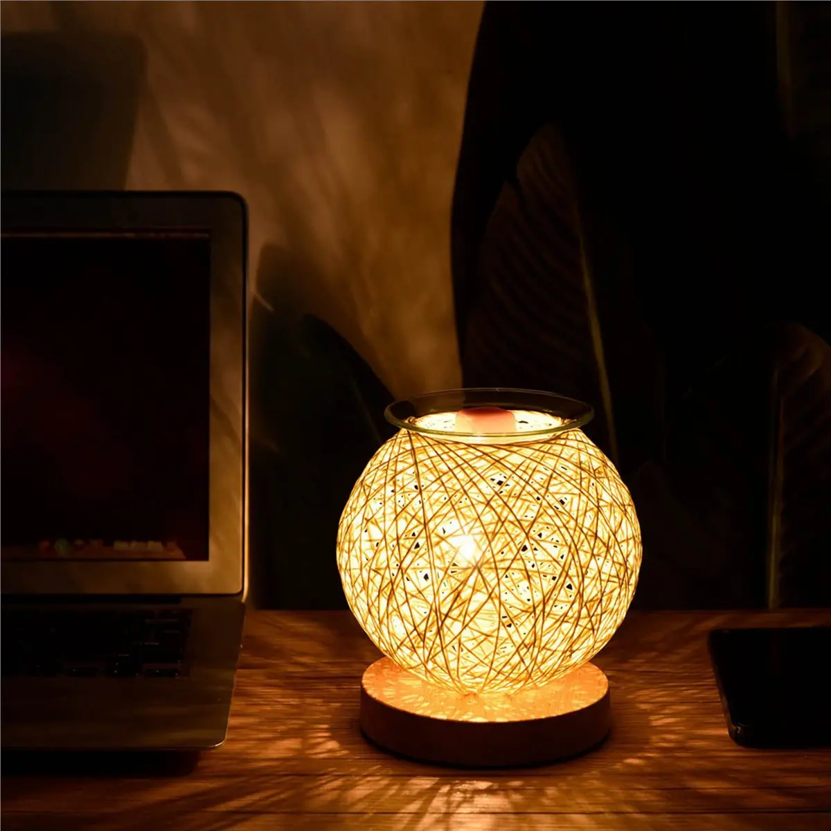 

Y69A 2X Aroma Electric Wax MeltBurner 3D Aroma Lamp Essential Oil Burner Light Aromatherapy Diffuser Nightlight UK Plug