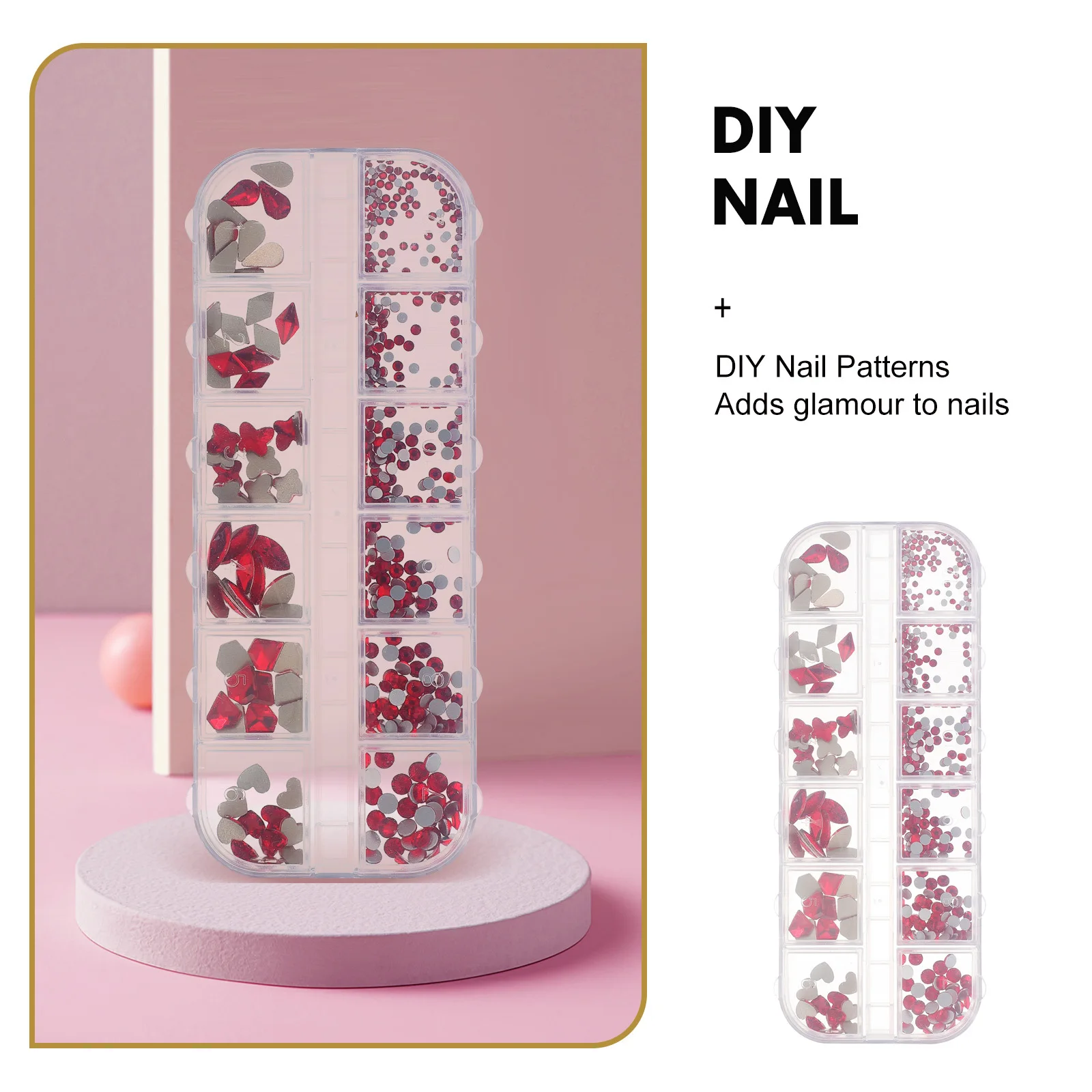 1 scatola di diamanti in resina strass per manicure gemme artistiche fai da te decorazioni per unghie accessori per gioielli ornamenti per unghie