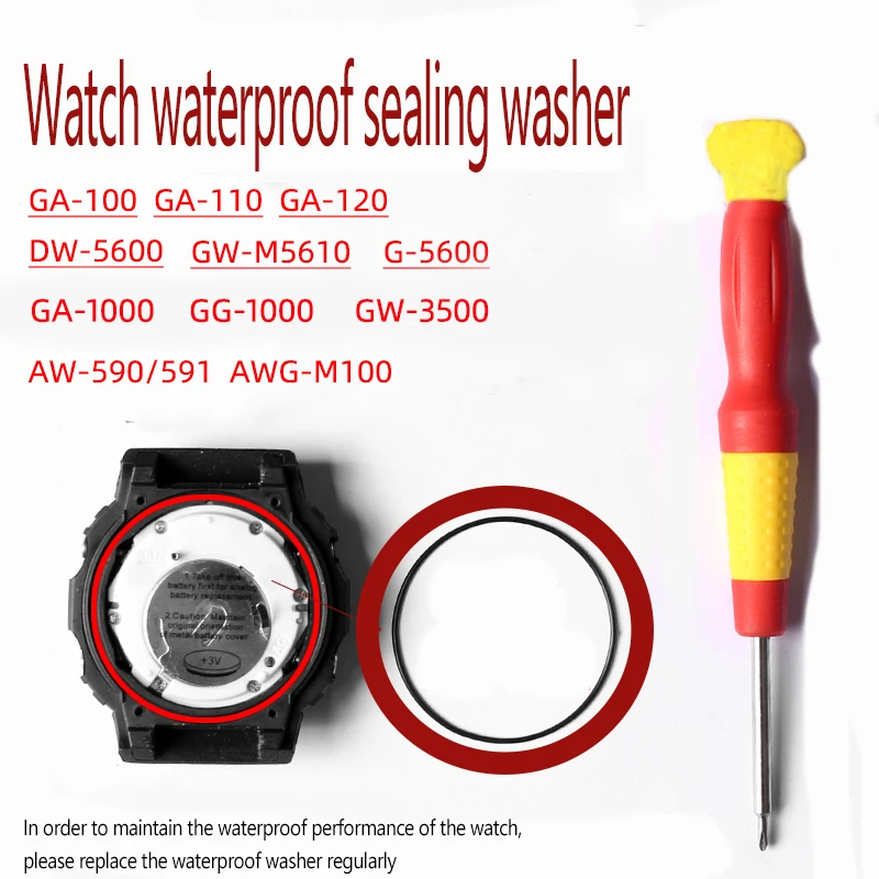 

For Casio Rear Cover Strap Waterproof Ring G-SHOCK DW-5600E/MS GW-M5610/G-5600E GA110/100 Watch Sealing Dust-Ring Silicone ring