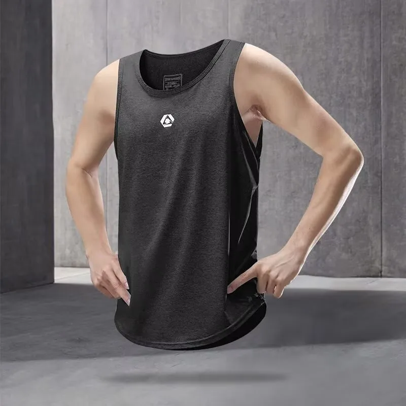 

Unbranded Temperament Men's Short Sleeve Tee Shirt Luxe Men's Loose Vest Quick-drying Basketball Uniform Fashionable Running Mma