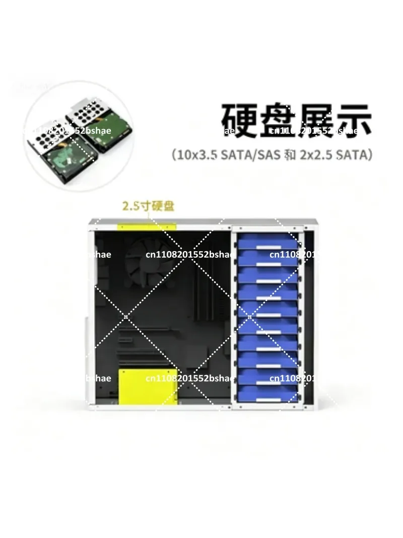 B10 10-Bay NAS Chassis ATX Large Power Full Height PCIe Black Storage Server
