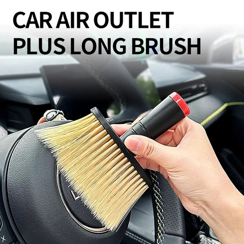 Car Interior Cleaning Tool Air Conditioner Air Outlet Cleaning Brush Car Soft Brush Car Crevice Dust Removal Artifact Brush