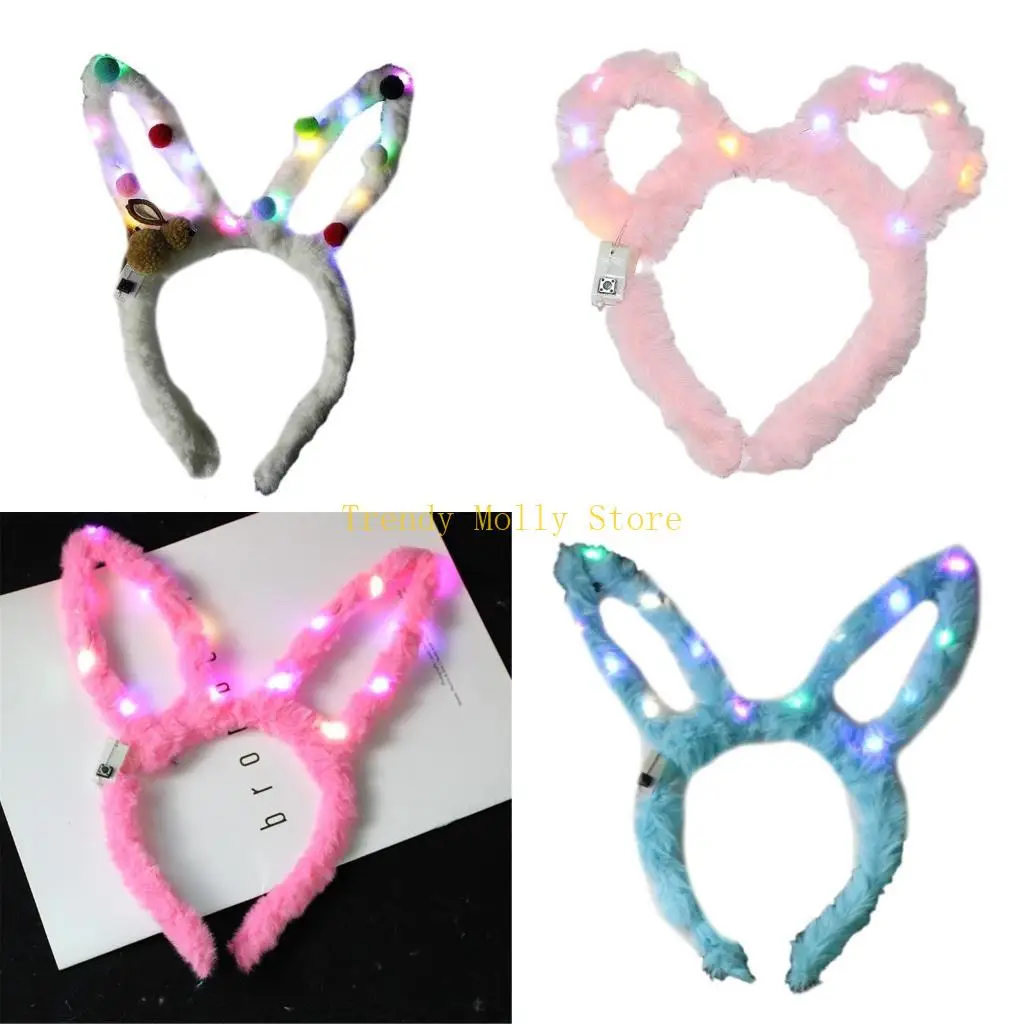 

N5KB Music Festival Headband Flashing Light Hairband Adult Kids Headhoop