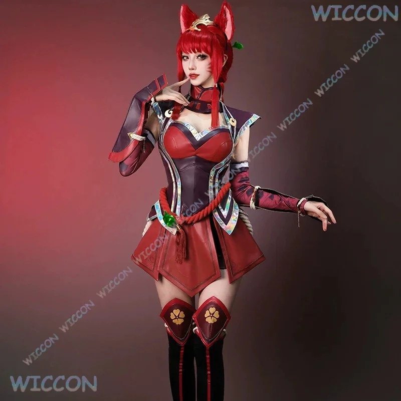 تأثيري ‌ ‌ ‌ ‌ ‌ ‌ ‌ ‌ ‌ ‌ ‌ ‌ ‌ ‌ ‌ ‌ ‌ ‌ ‌ ‌ ‌ ‌ لعبة جامعة الأساطير Foxfire Ahri أزياء تنكرية مجموعة كاملة من أزياء شخصية أنيمي النسائية كوس ‌ ‌