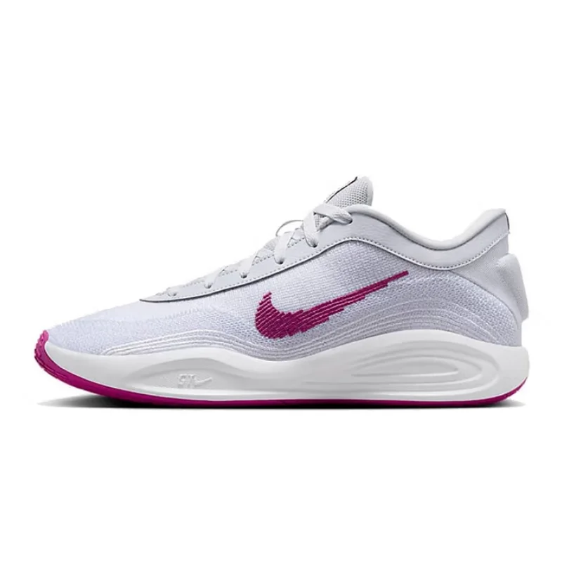 

Nike's New Cushioning and Support Training Wear-Resistant Men's Practical Basketball Shoes G.T.Hustle, Offering Both Grip and Wrapping, Suitable for Outdoor Sports, Simple Design in White and Purple, Low-Top Casual Basketball Shoes, Court Essential Fj7808