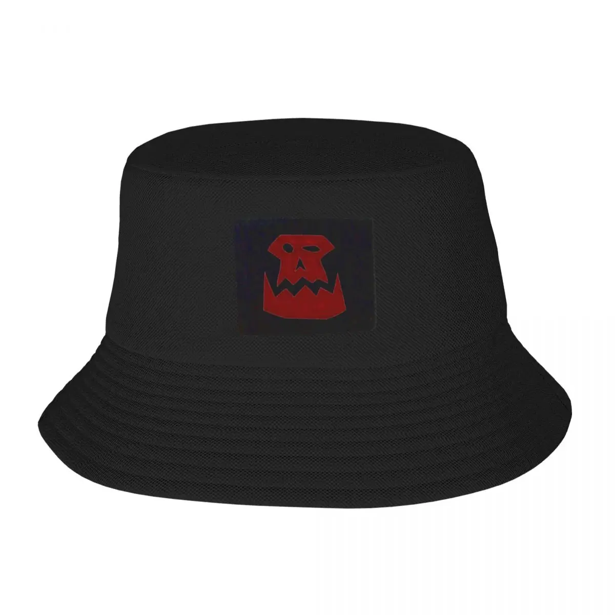 Ork Skull Glyph - Red Bucket Hat Mountaineering Wild Ball Hat Ladies Men's