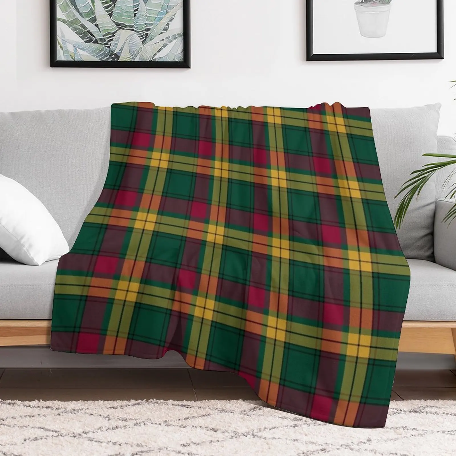 MacMillan Tartan Scottish Clan, Family, and Heritage Design Throw Blanket Warm Napping Blanket for Office Couch Bed