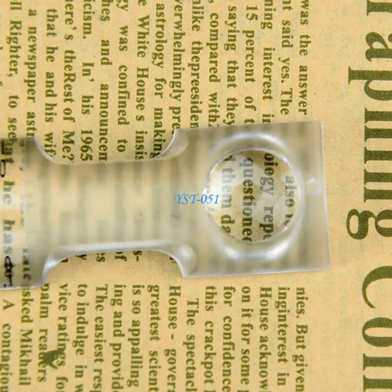 

E15A 2X Pocket Ruler Magnifier Glass with Measuring Scale Clear Ruler Gift