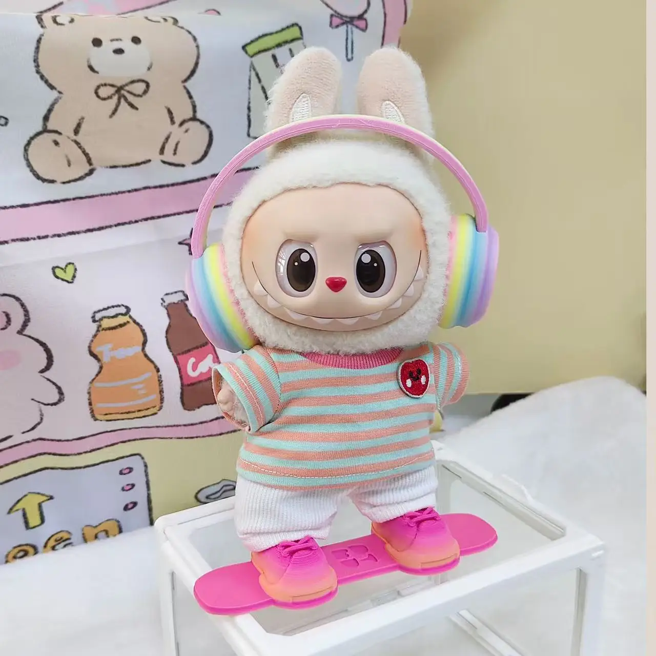 

Snowboard Matching Milk Tea Water Cup for 17cm Ropa Labubu Trendy Outfit Fashion Style Essential for Skiing Fashion Gift