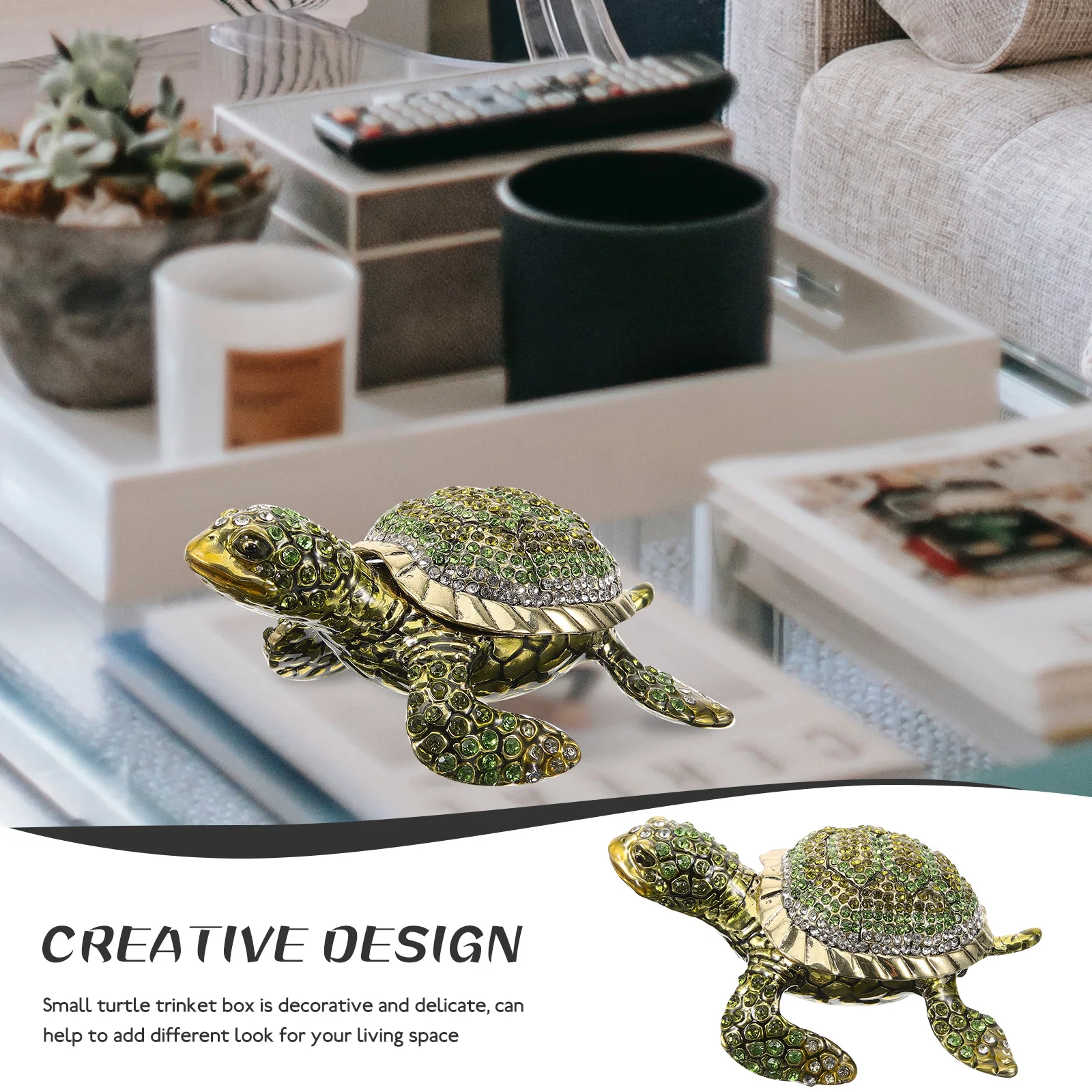 Turtle Figurine Trinket Box Metal Jewelry Box Small Trinket Box Decorative Trinket Box