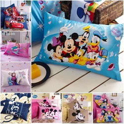 Disney nuevas fundas de almohada 100% de algodón 2 uds Minnie Mickey Mouse princesa sirena pareja funda de almohada funda de almohada decorativa 48x74cm