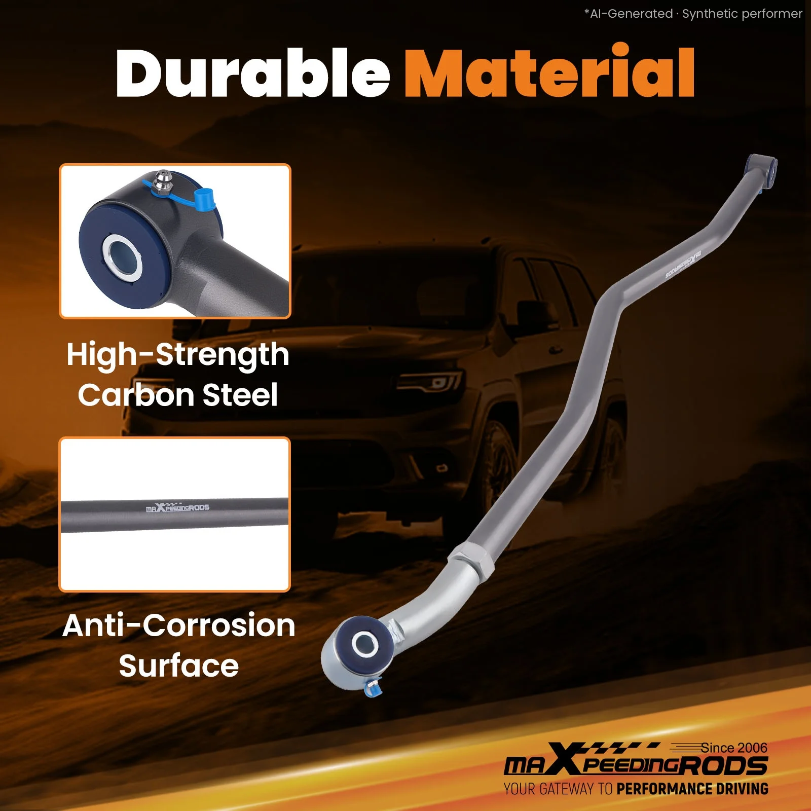 Suspension Rear Adjustable Track Bar 0-6" Lift for Jeep Wrangler JK 2007-2018