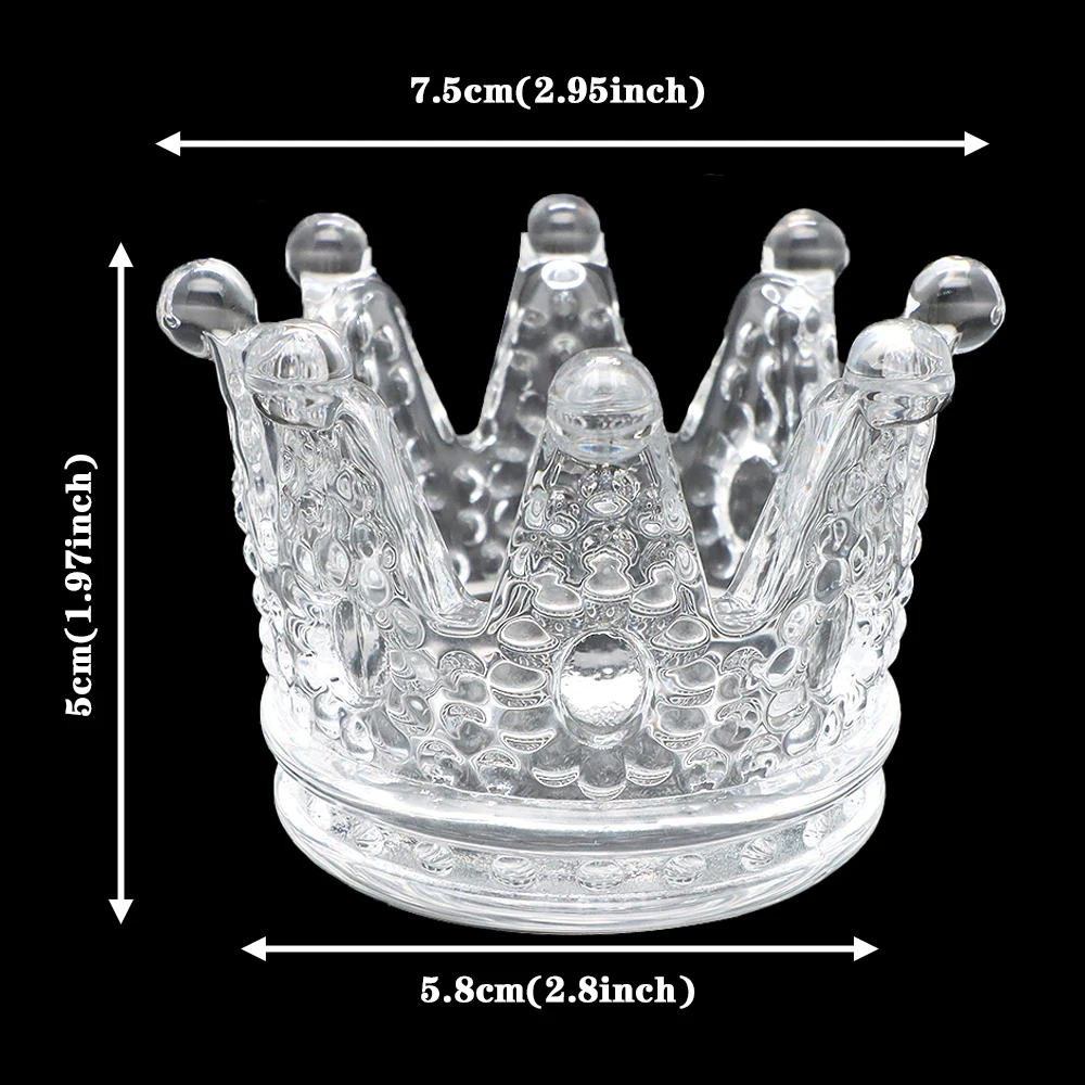 1PC Nail Art Dappen Dish Crown Nail Supplies Glazen Schotel Voor Acryl Vloeibaar Poeder Kristallen Kom Glazen Beker nagel Pen Remover Houder