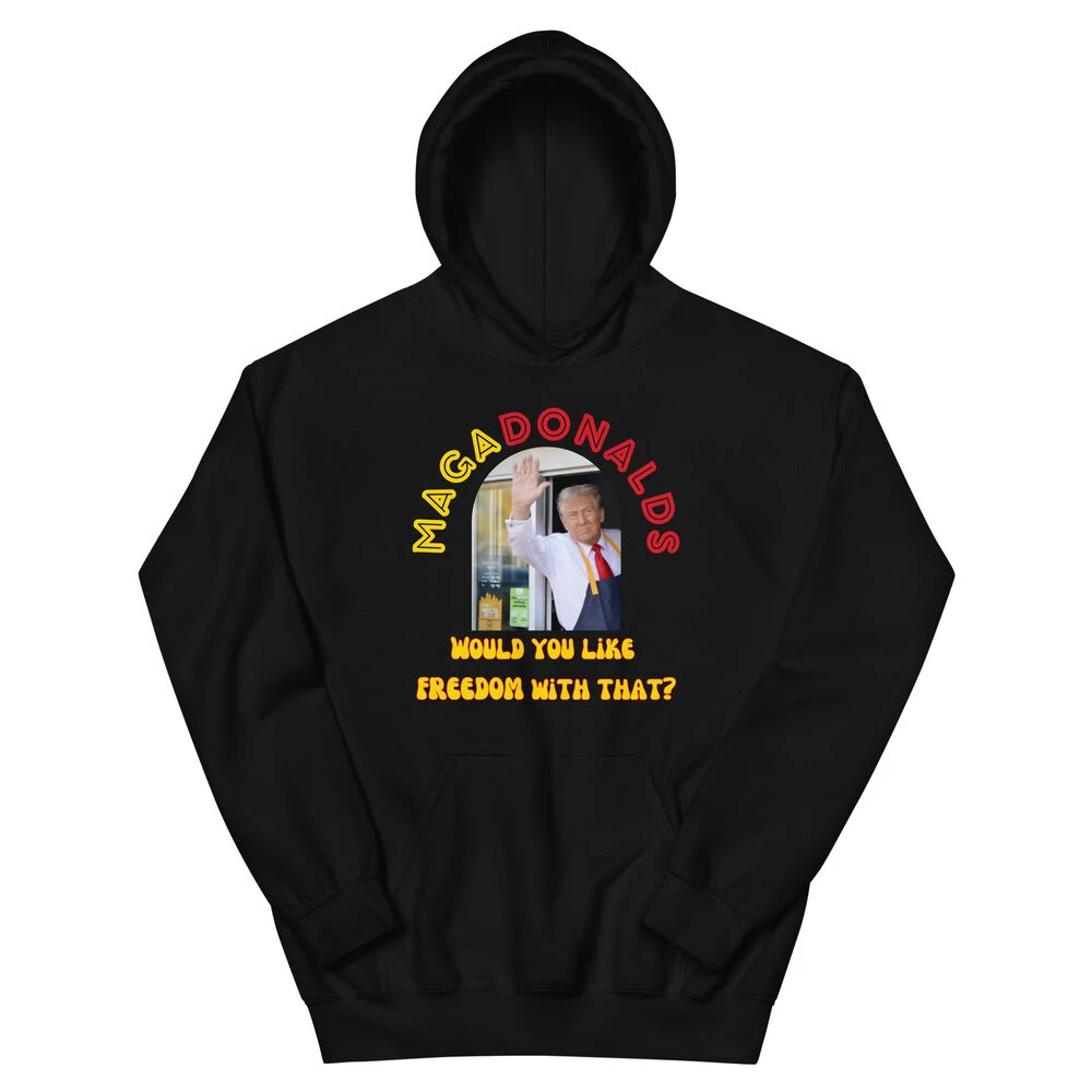 NEW Funny Trump Drop-shoulder Sleeve Hoodies MagaDonalds McDonald Hooded Sweatshirt Pennsylvania Trump Sweatshirt