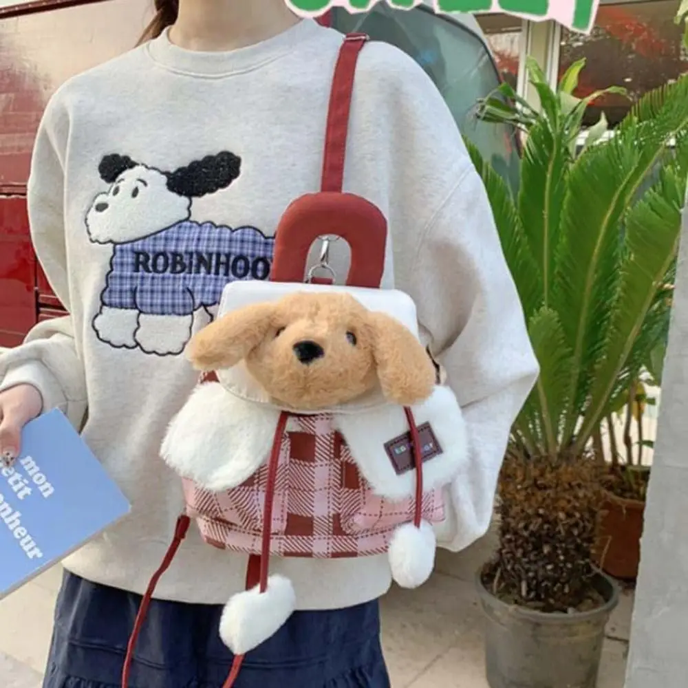 

Cute School Bag Adjustable Straps Cartoon Dog Backpack Large Capacity Soft Rabbit Schoolbag Sweet Animal Shoulder Bag Gift