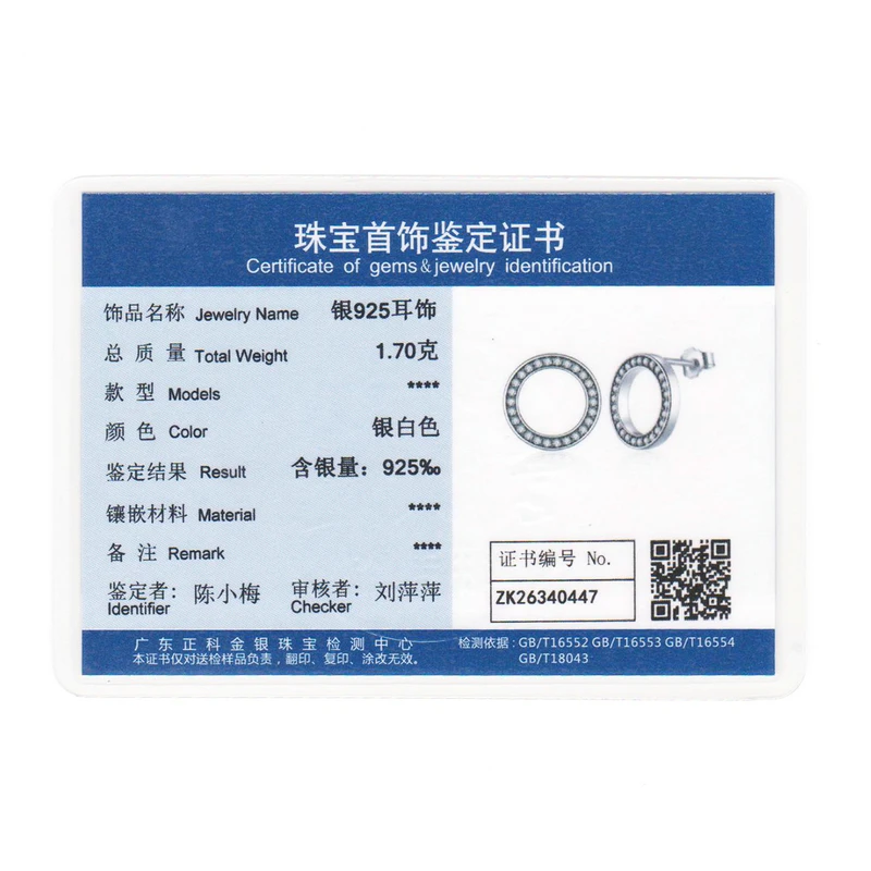 BAMOER Forever Clear CZ 925 boucles d'oreilles rondes en argent Sterling avec Bijoux CZ cadeau Oorbellen Bijoux PAS437