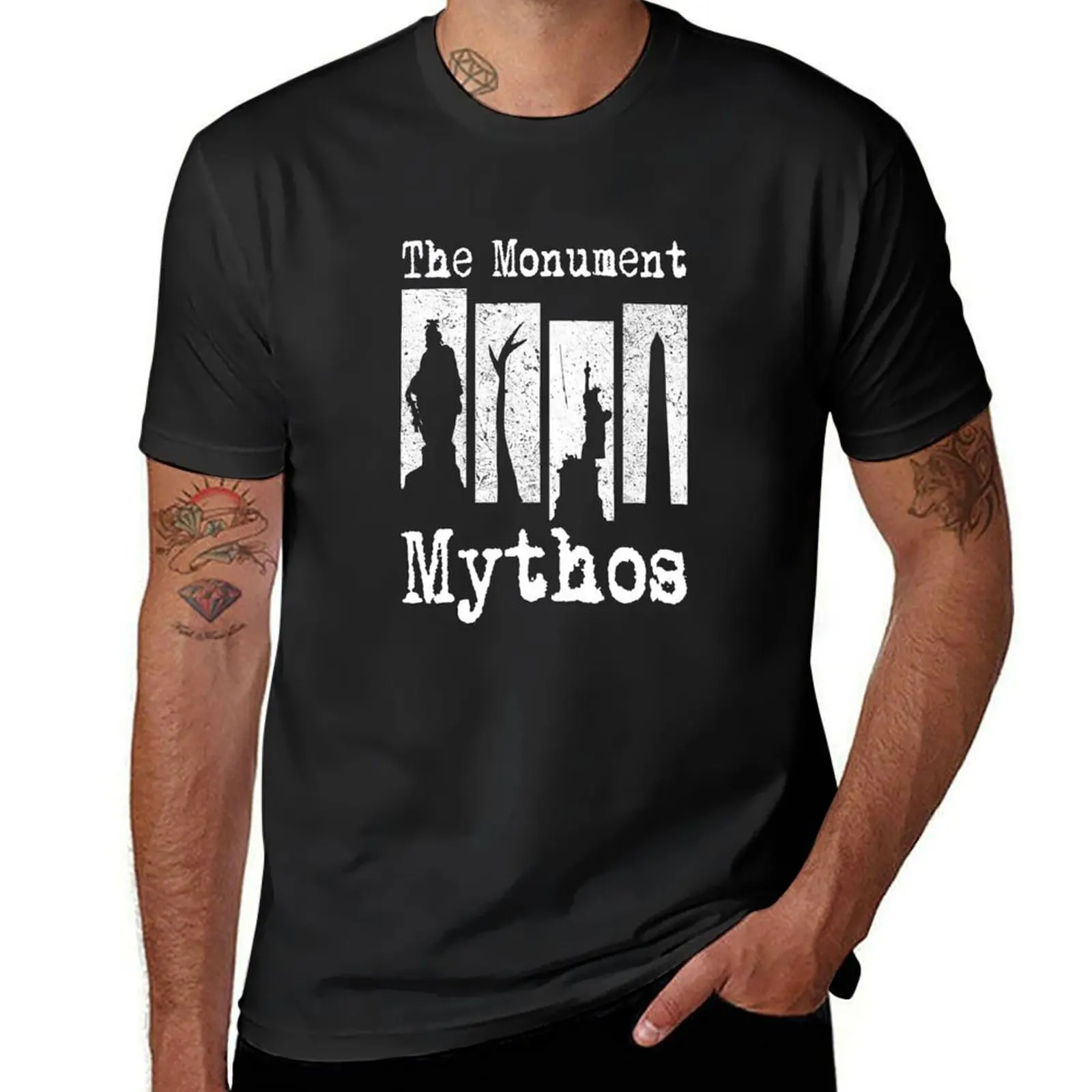 

The Monument Mythos (White) T-Shirt gifts for boyfriend Luxury man clothes topping mens graphic t-shirts anime