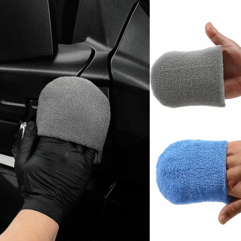 

4PCS Soft Microfiber Car Wax Applicator Mitts Polishing Sponge Wax Foam Applicator Pad For Car Cleaning Auto Detailing