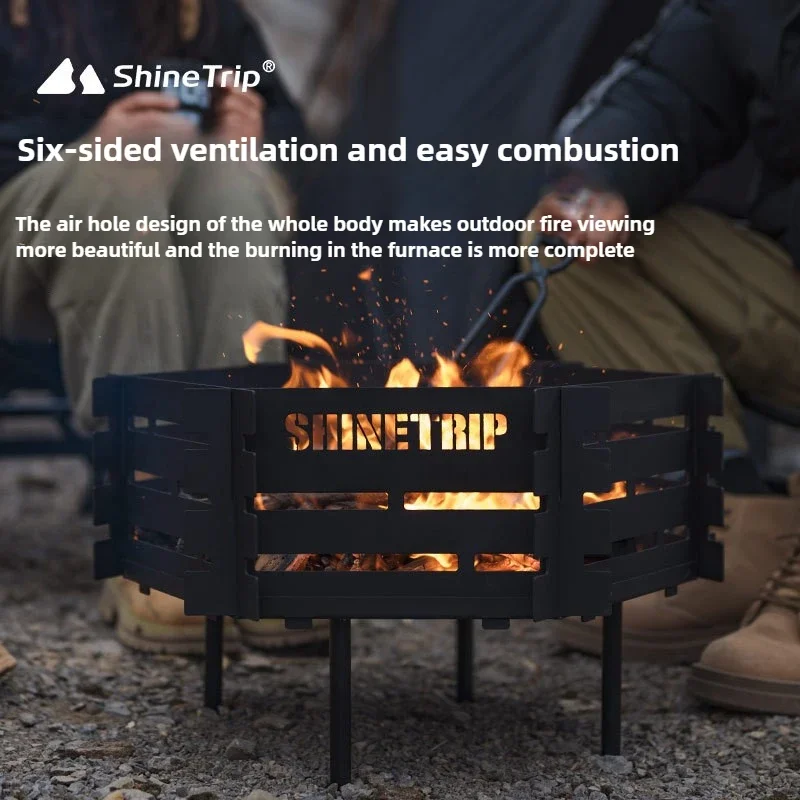 Outdoor Camping Fire Stove Removable Folding High Temperature Corrosion Resistance Carbon Steel Grill Net Picnic Fire Travel