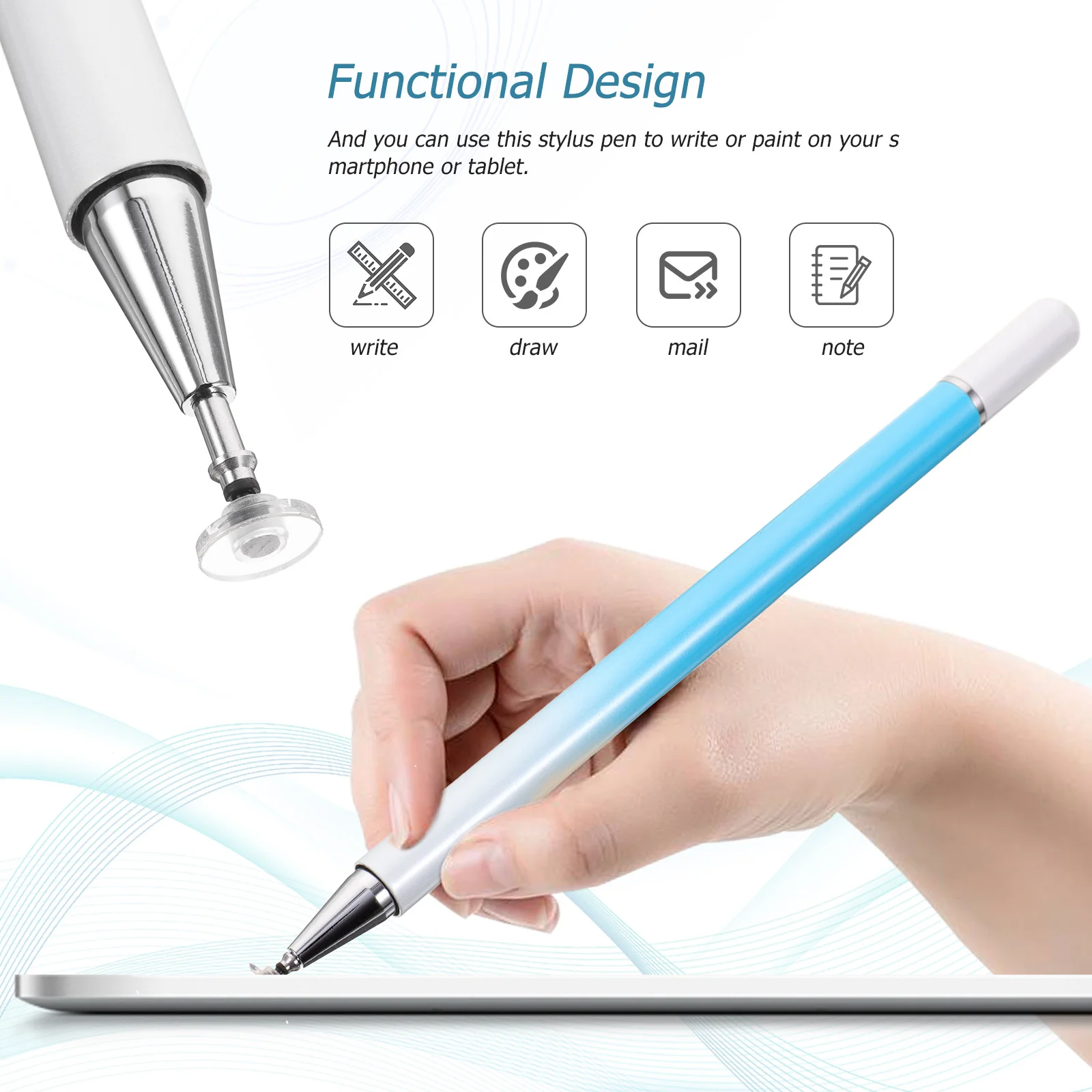 

Capacitive Stylus Pen Smooth Touch Screen Writing for Smartphones Tablets Portable Design Universal Compatibility Stylus Pen