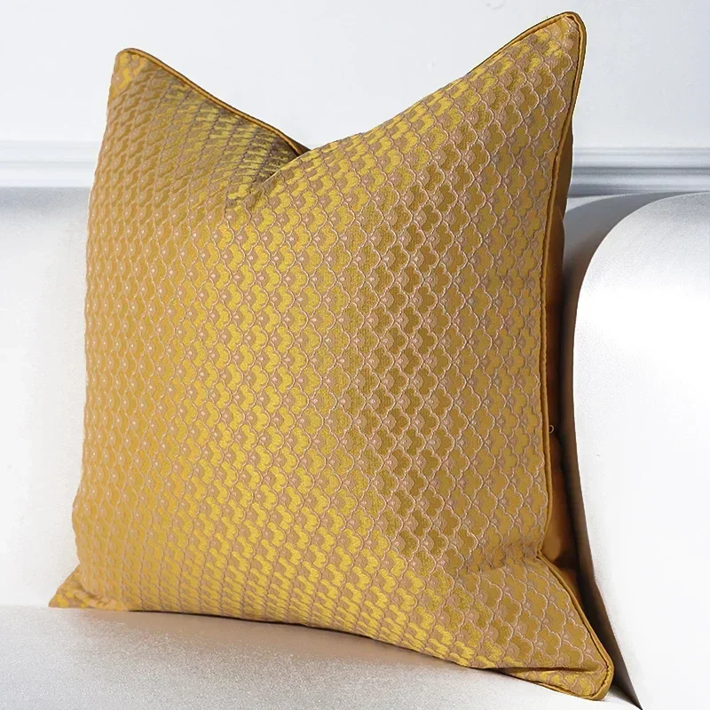 Royal Yellow Square Cushion Cover Italian Retro Geometry Post Modern Throw Pillowcase 45x45 For Living Room Sofa Couch