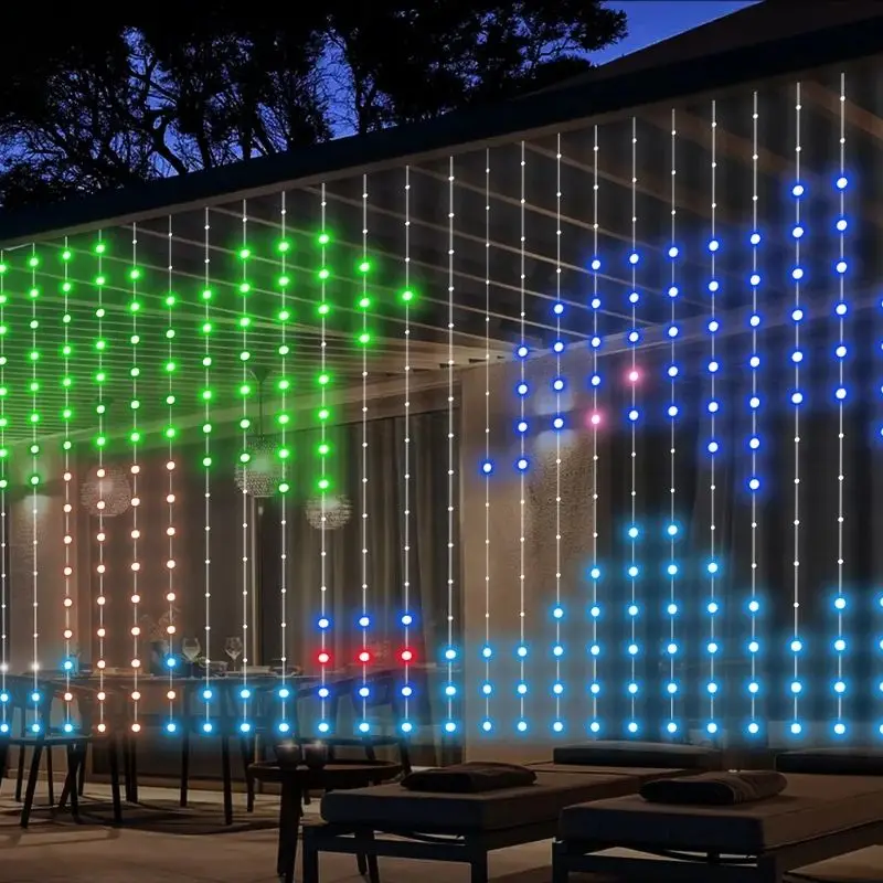 

Curtain String Lights Outdoor Lighting Smart LED Remote Control Color Changing Wall Lights USB Plug in For Christmas Party
