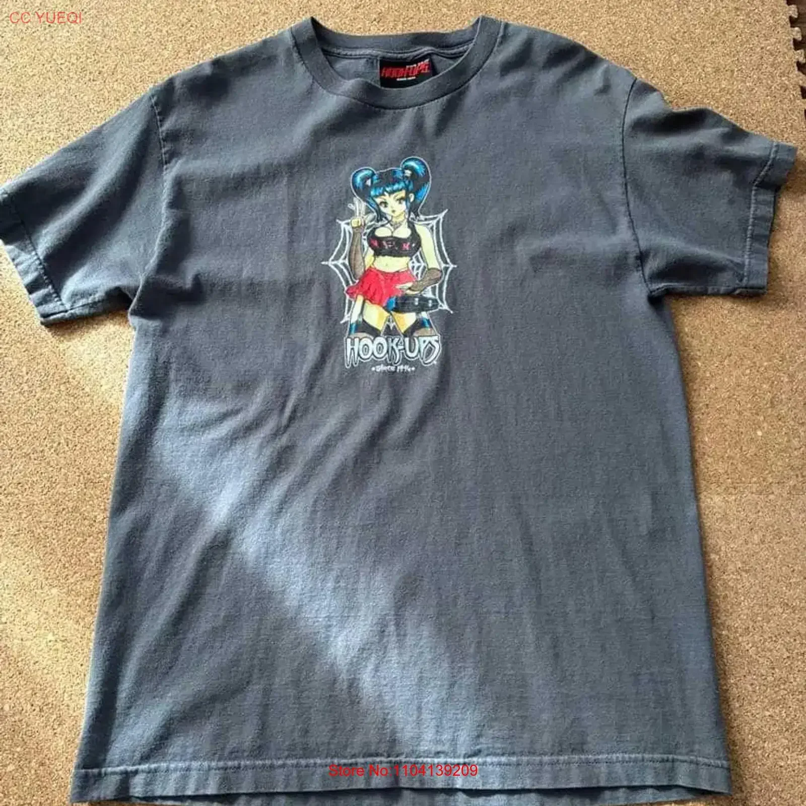 HOOK UPS Dark Gray T Shirt Men s Vintage Streetwear Retro Casual PA7954 long or short sleeves vintage Washed Stretched