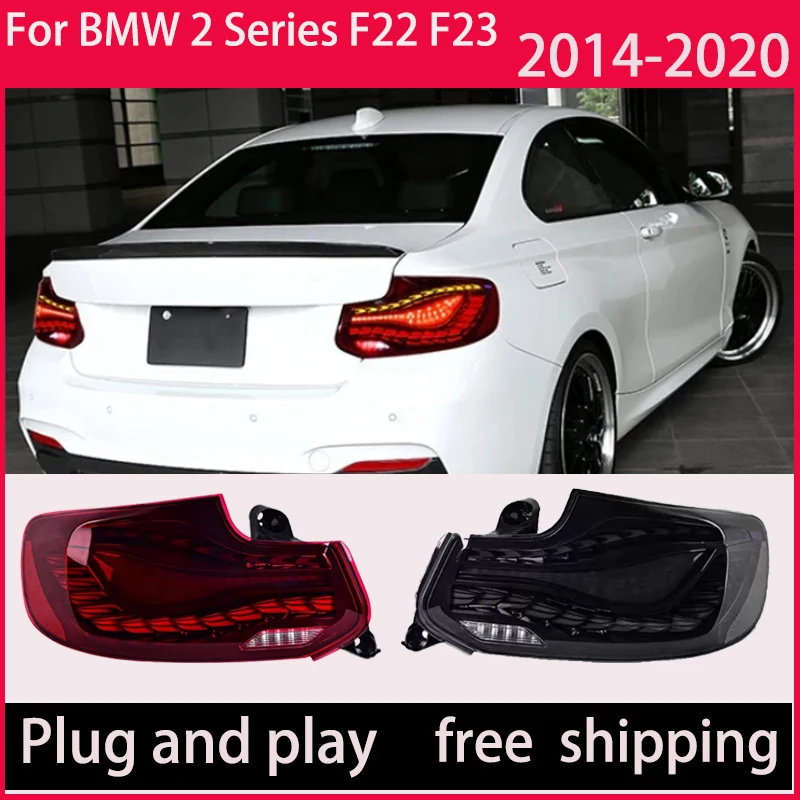 For BMW 2 Series Modified Dragon Scale LED Taillight 2014-2020 Flowing Light Turn DRL Rear Tail Lamp M2C F22 F23 F87 218  230