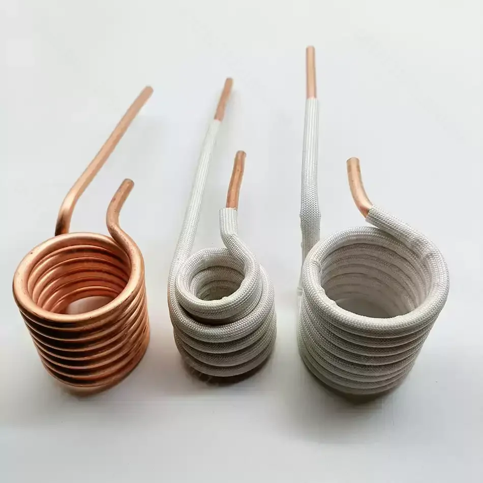 For1PcT2 Copper Induction Heating Coil 6mm Copper Tube Quenching Heating Head No Lead DIY Heating
