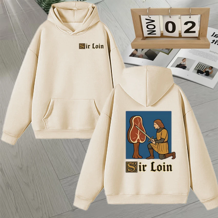 New In Sirloin Knight Meme Harajuku Sweatshirt Men Women Long sleeve Autumn Winter Fleece Hoodie Autumn Winter Unisex Pullover