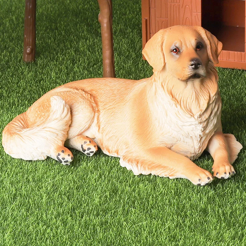 Simulazione animale grande solido Golden Retriever modello di cane figurina giocattolo realistica per bambini e decorazioni per la casa