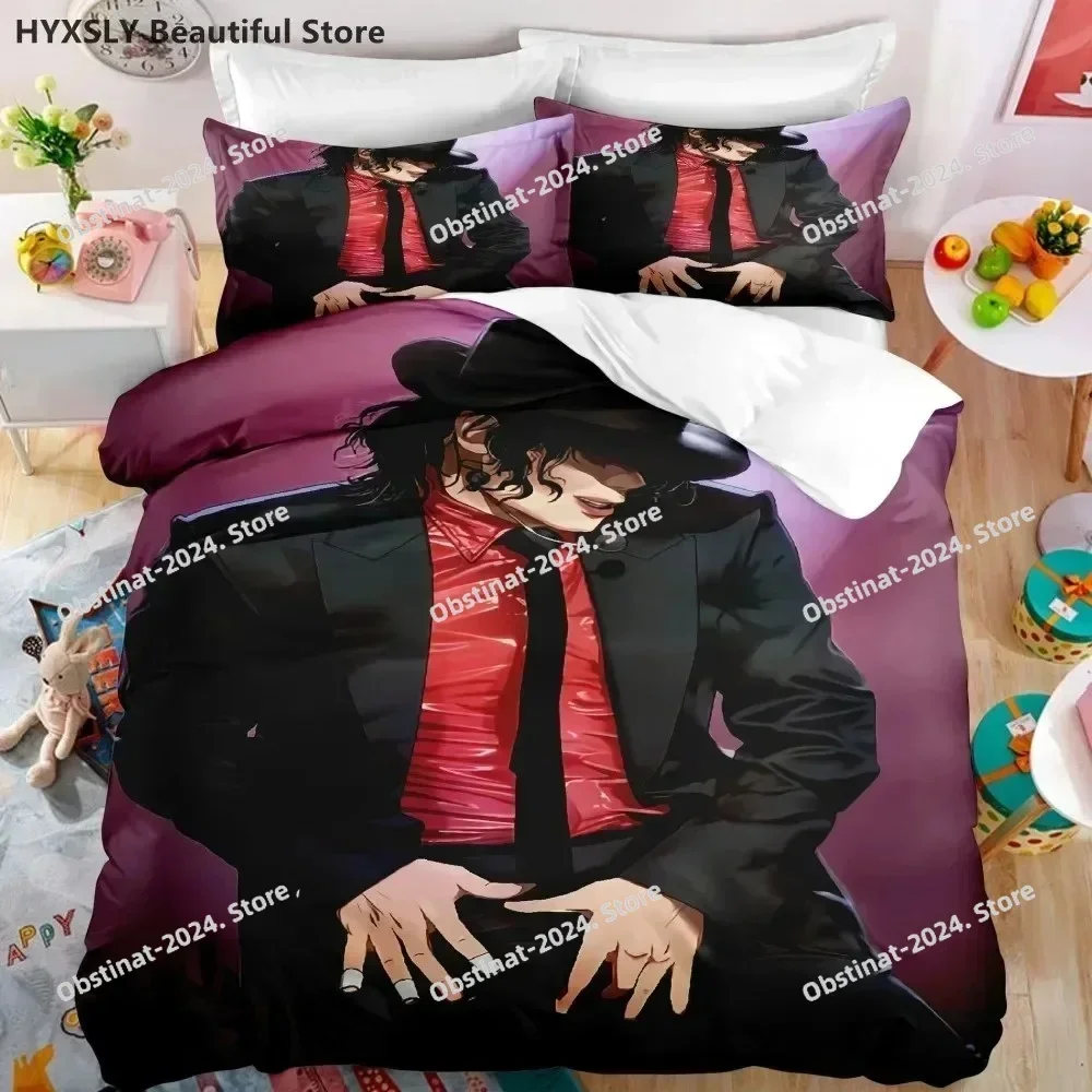Michael Jackson Star Bedding Set Printed single Comforter Quilt Bed Cover Duvet Cover Pillow Case 3 Pieces Sets Kids Adult Size