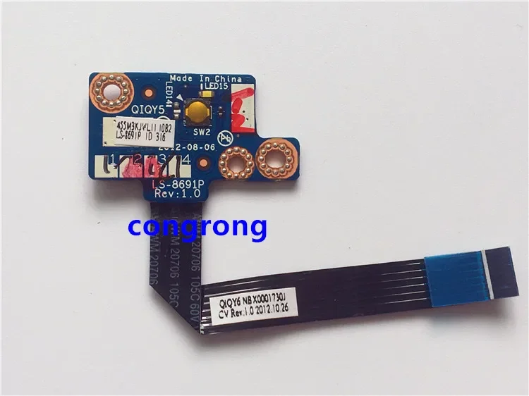 For Lenovo IdeaPad Y500 Y510P Series Power Switch Board Power Button WithCable LS-8691P NS-A032