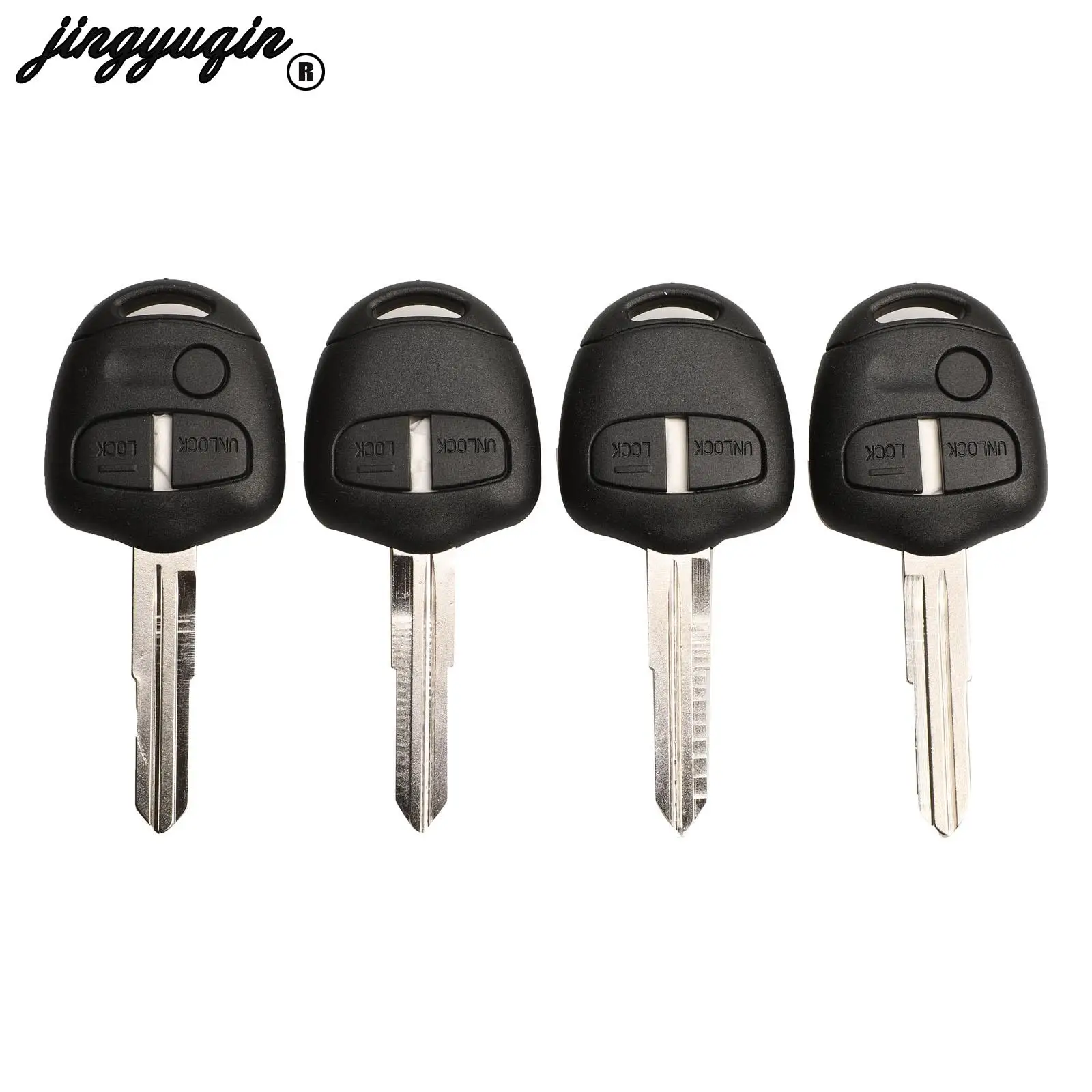 

jingyuqin 10pcs/lot Car Remote Key Shell Fob Case Cover For Mitsubishi Lancer Pajero Grandis Evolution Outlander Key 2 Button