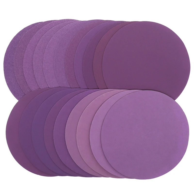 6 Inch Sanding Disc 60-10000 Grit Waterproof Sandpaper Purple Aluminum Oxide Sandpaper For Woodworking Automotive Metal