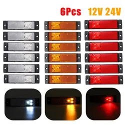 6x 3LED Car Side Marker Lights 12V 24V Clearance Turn Signal Reflector Stop Indicator Lamps Truck Trailer Caravan RV Lorry Van
