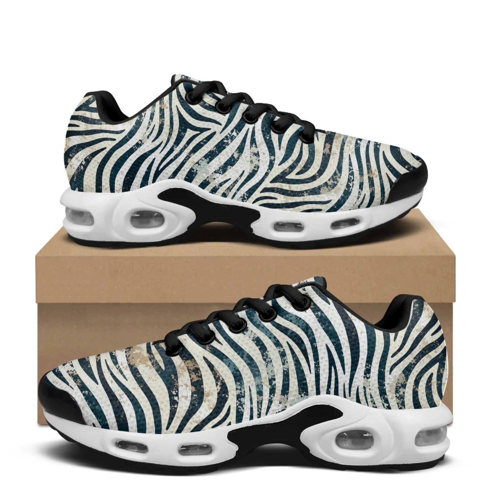 PENSTROLL Zebra Stripe Modern Tennis Sneakers Sport Trainer for Walking Trendy Men's Fashion Sneaker