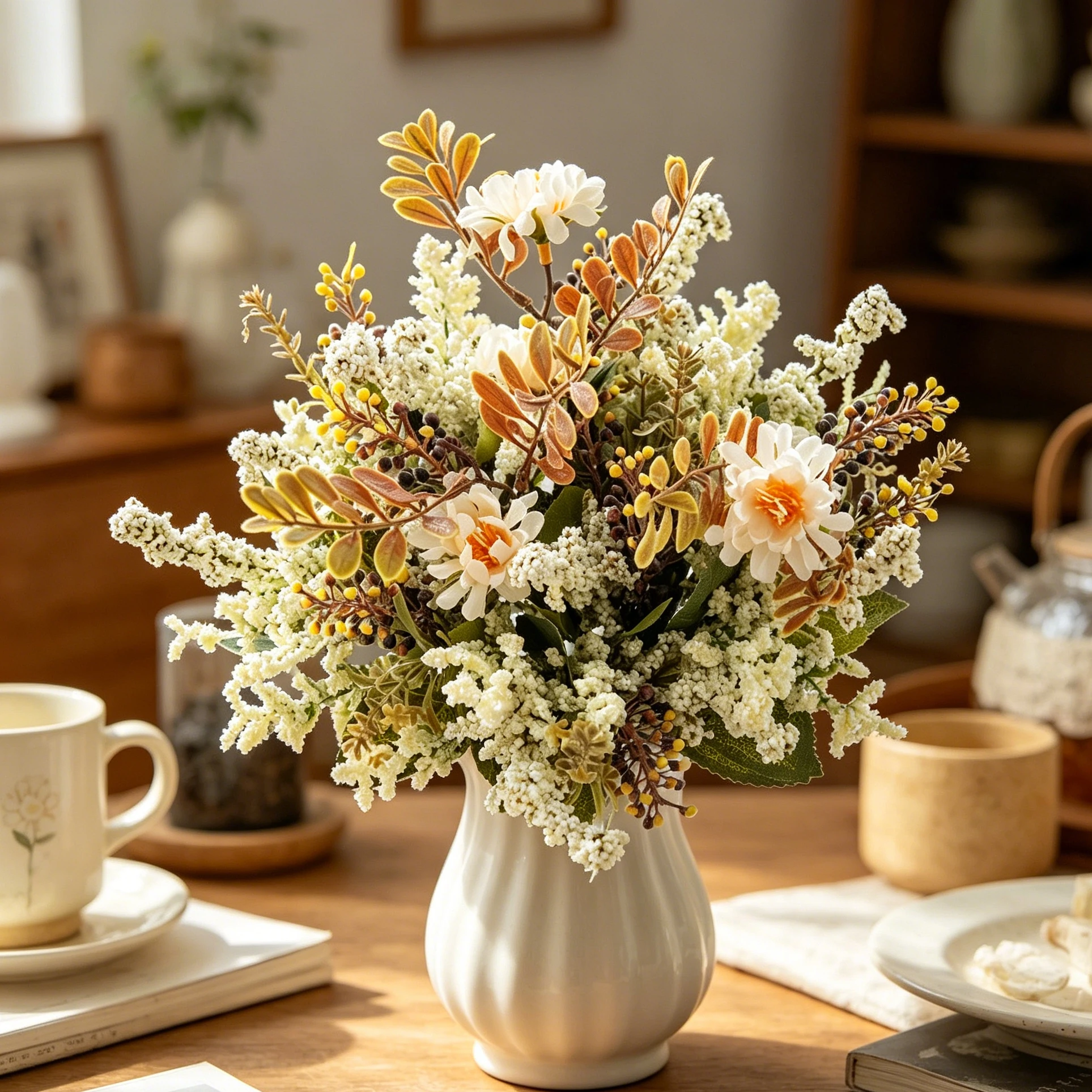Artificial Flower Chrysanthemum Bubble Grass Diy Party Home Room Vase Outdoor Garden Decoration Wedding Bride Bouquet Prop Gifts