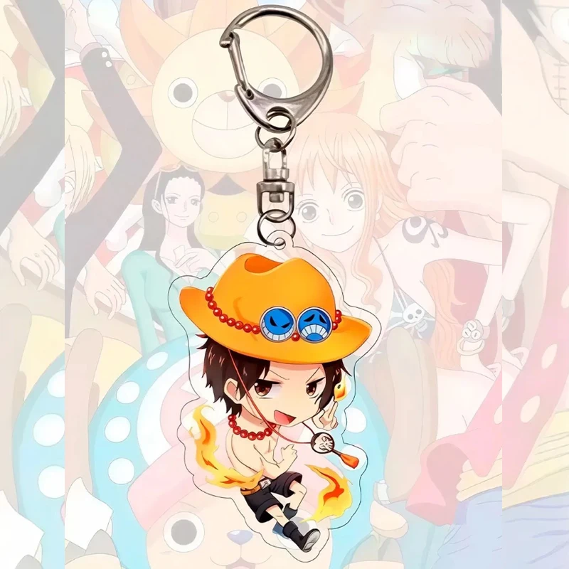 Anime Acrylic Keychain One Piece Monkey D. Luffy Nico Robin Franky Portgas D Ace Boa Hancock Acrylic Pendant Key Ring Gift view 5