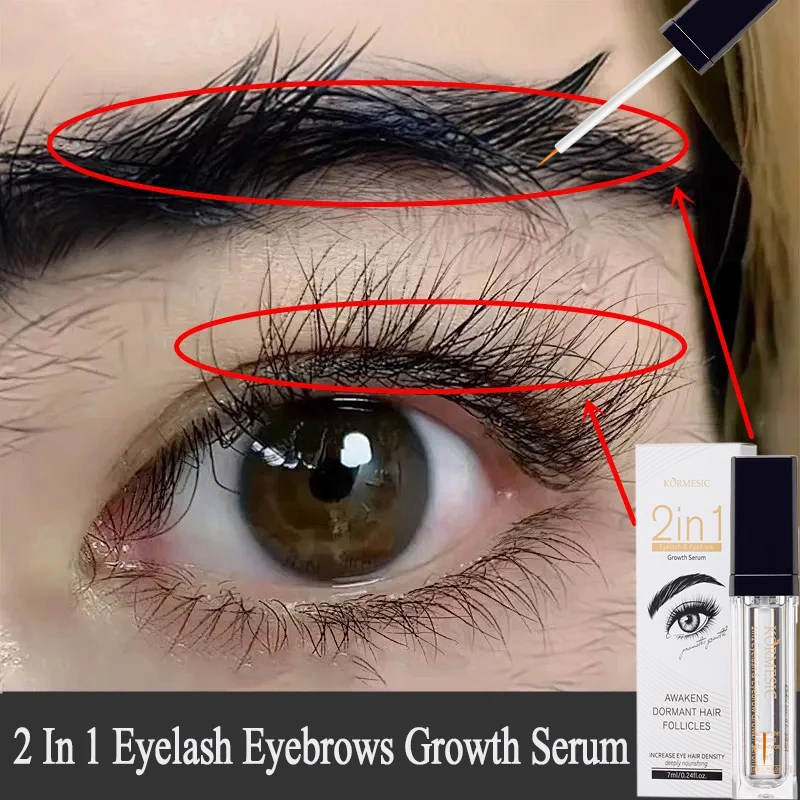 2 in 1 snelle wimper wenkbrauwen groei serum 7 dagen natuurlijke wimperversterker langer voller dikker krullen verlenging wimpermake-up